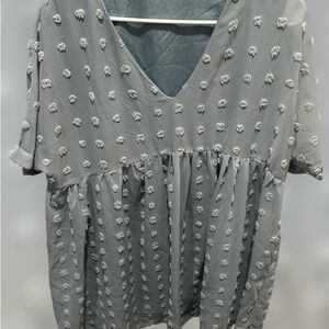 Chic Light Blue Textured Women's Sundress